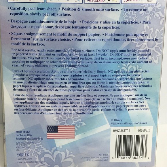 Disney Frozen 36 Wall Decals Removable Repositionable Glitter Elsa Anna Olaf New - Picture 6 of 12